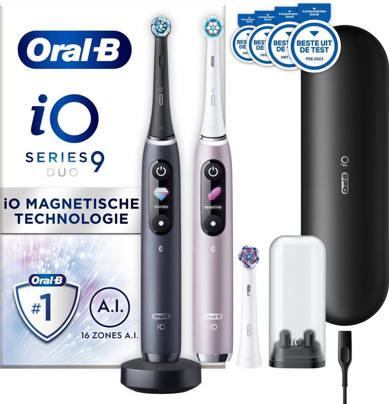 Oral-B Special Edition iO - 9 - Roze en Zwart - Elektrische Tandenborstel - Duopack