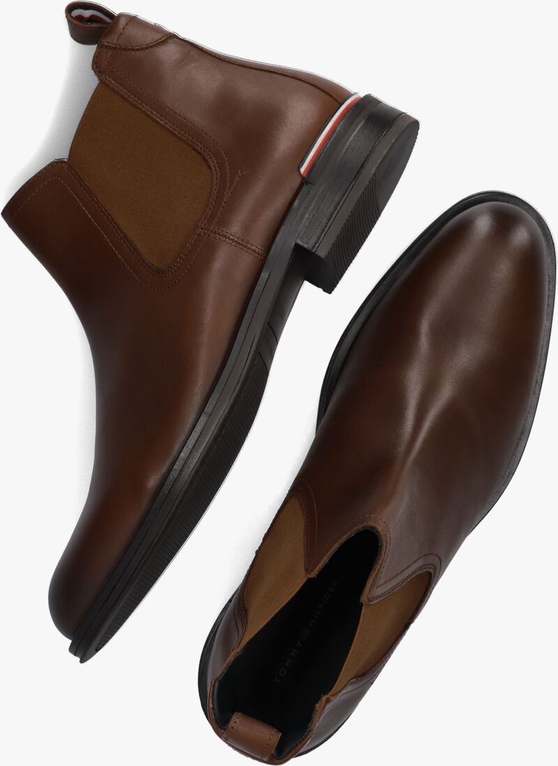 TOMMY HILFIGER cognac tommy hilfiger chelsea boots core rwb hilfiger chelsea