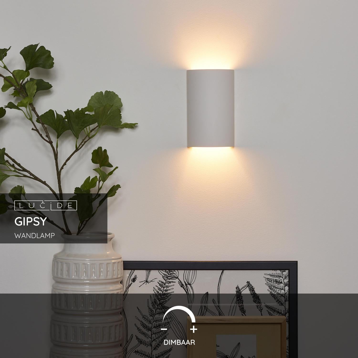 Lucide GIPSY Wandlamp - Wit