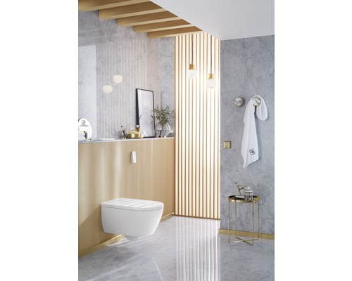 Villeroy & Boch ViClean-I 100 douchetoiletset, diepe spoeling, open rand, glanzend wit met coating, met toiletzitting V0E100R1