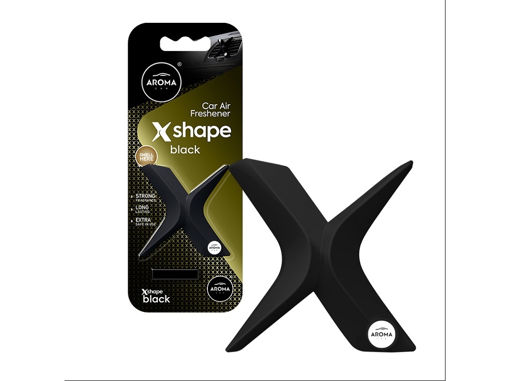 AMBIENTADOR AUTO AROMA CAR X SHAPE BLACK