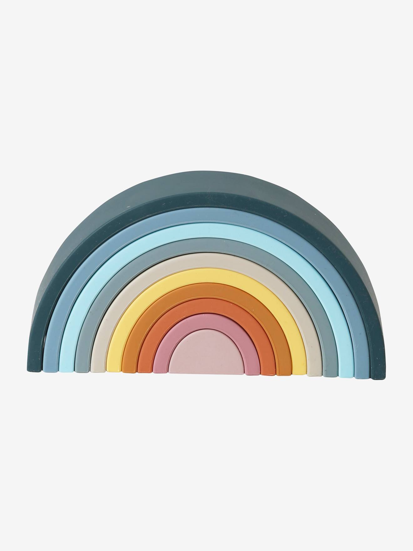 Arco-íris de silicone empilhável azul escuro liso