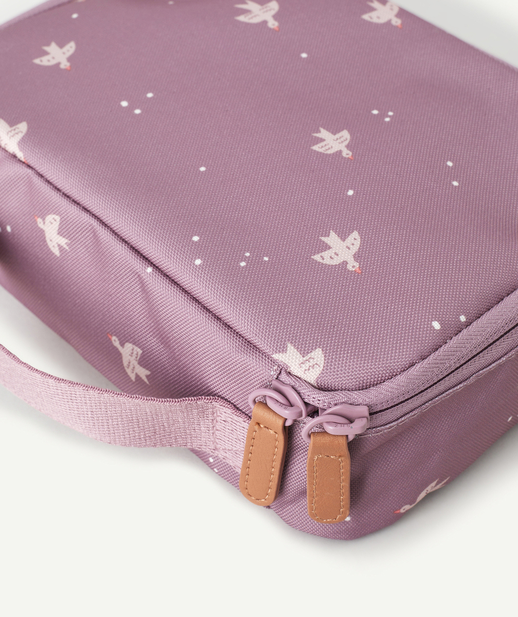 FRESKSAC ISOTHERME ROSE IMPRIMÉ OISEAU EN PLASTIQUE RECYCLÉ