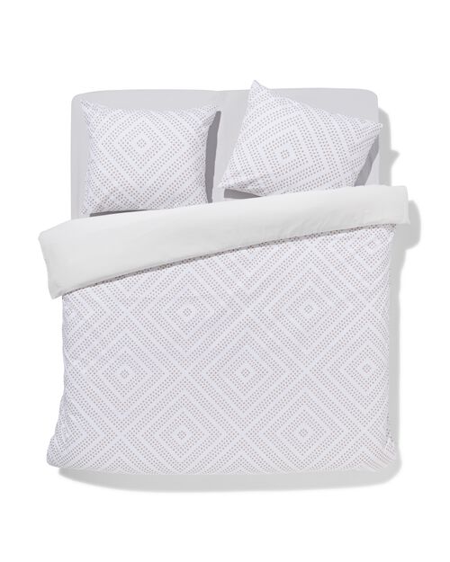 housse de couette coton doux 240x200/220 boho taupe et noir