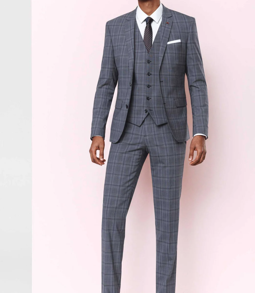 Costume carreaux bleu 