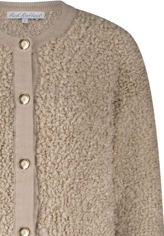 Red Button - Vest - Beige - Effen - Ronde Halslijn