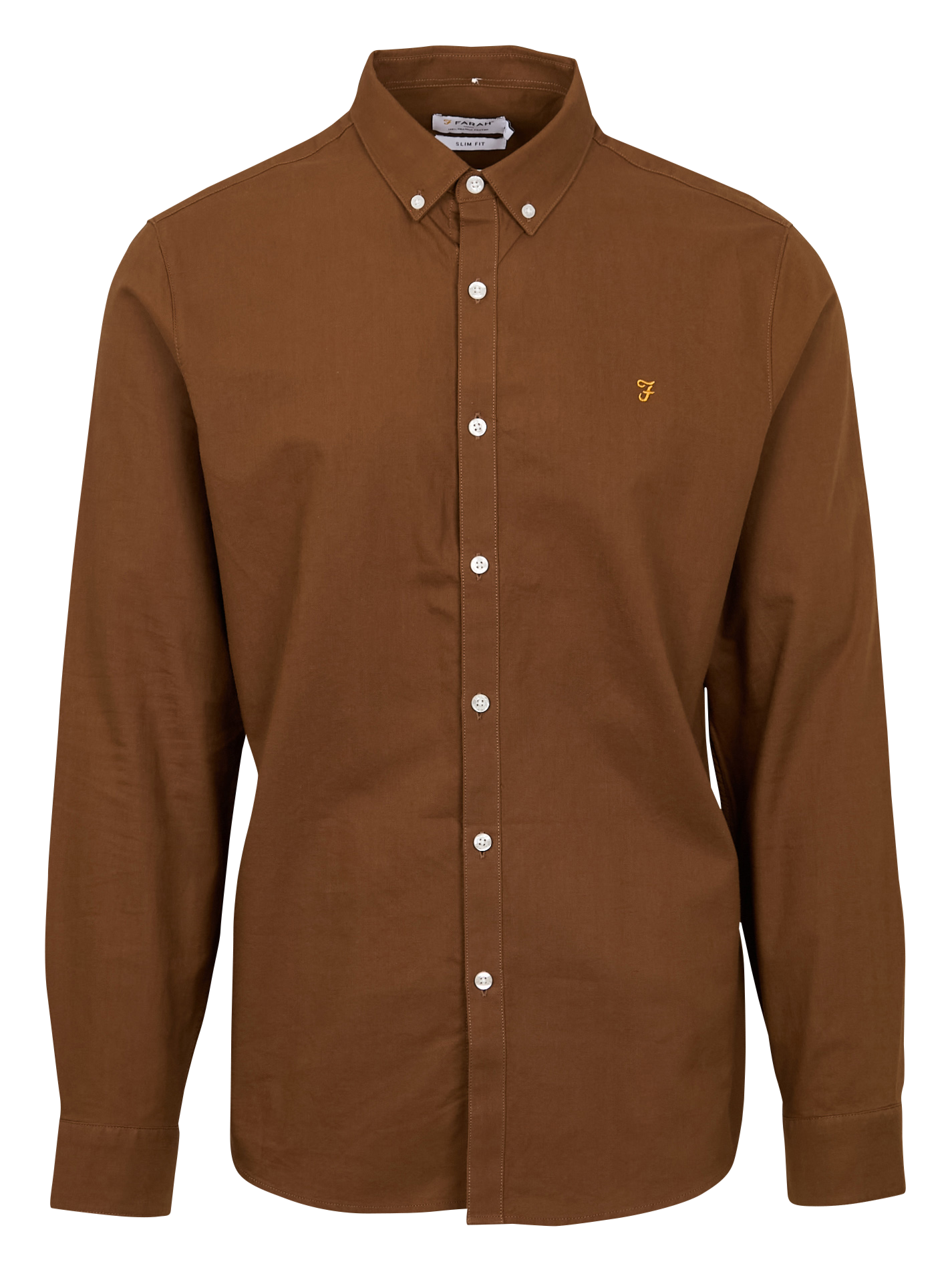 Chemise slim-fit en coton biologique | Marron