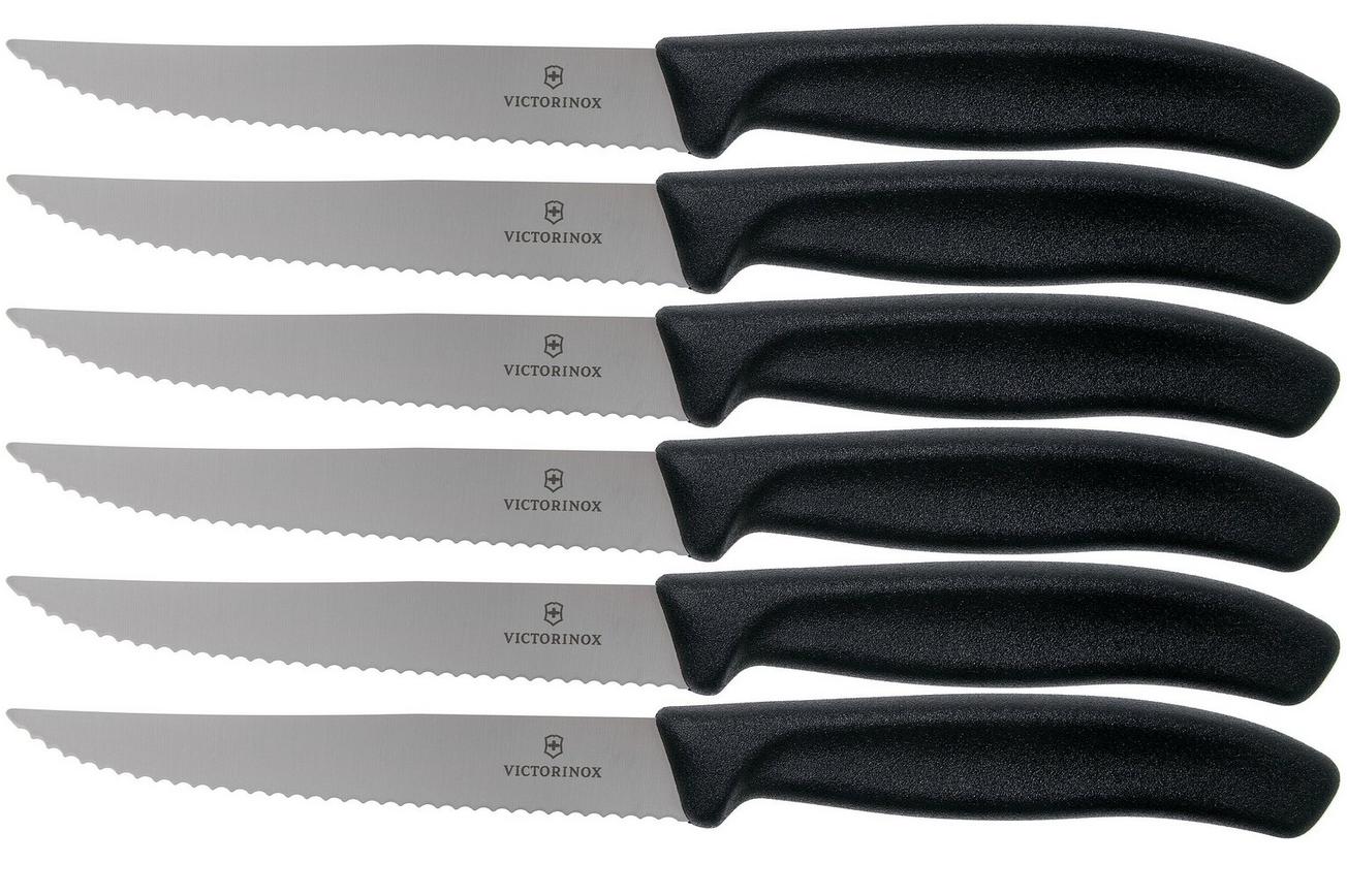 Victorinox SwissClassic 6.7233.6, 6-delige steakmessenset, zwart