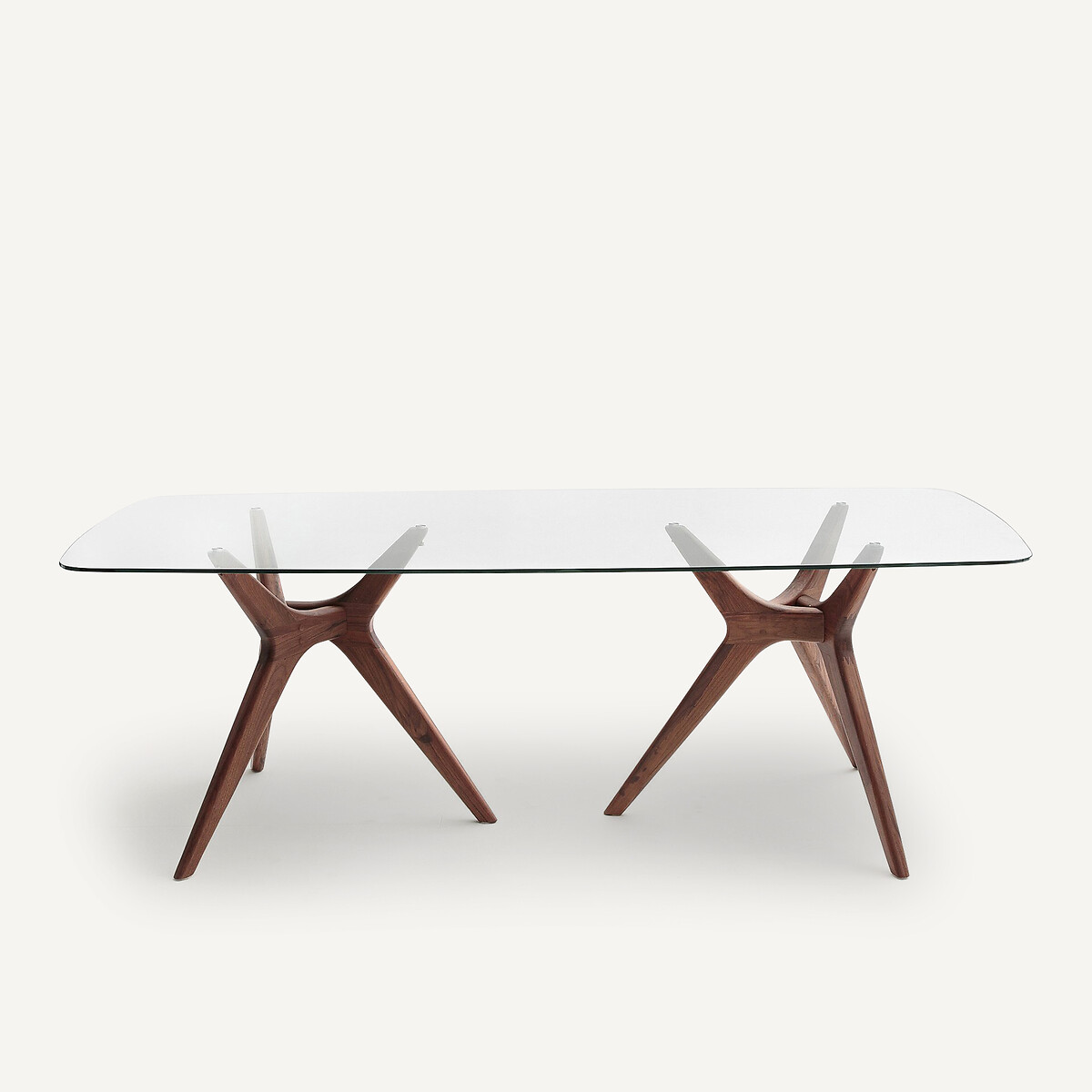 AM.PM<br>Mesa retangular de vidro e nogueira, Maricielo