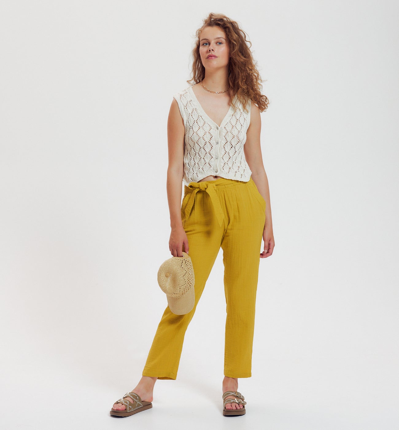 Pantalon gaze de coton Femme - ANIS MOYEN