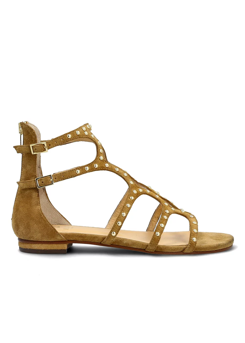 SPARTIATE MADELINE VELOURS CAMEL ET CLOUS
