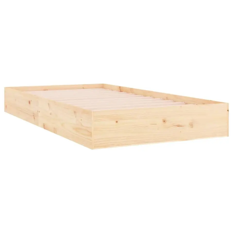 vidaXL - Bed frame pallet met lattenbodem - Naturel- Massief hout - 90x200 cm