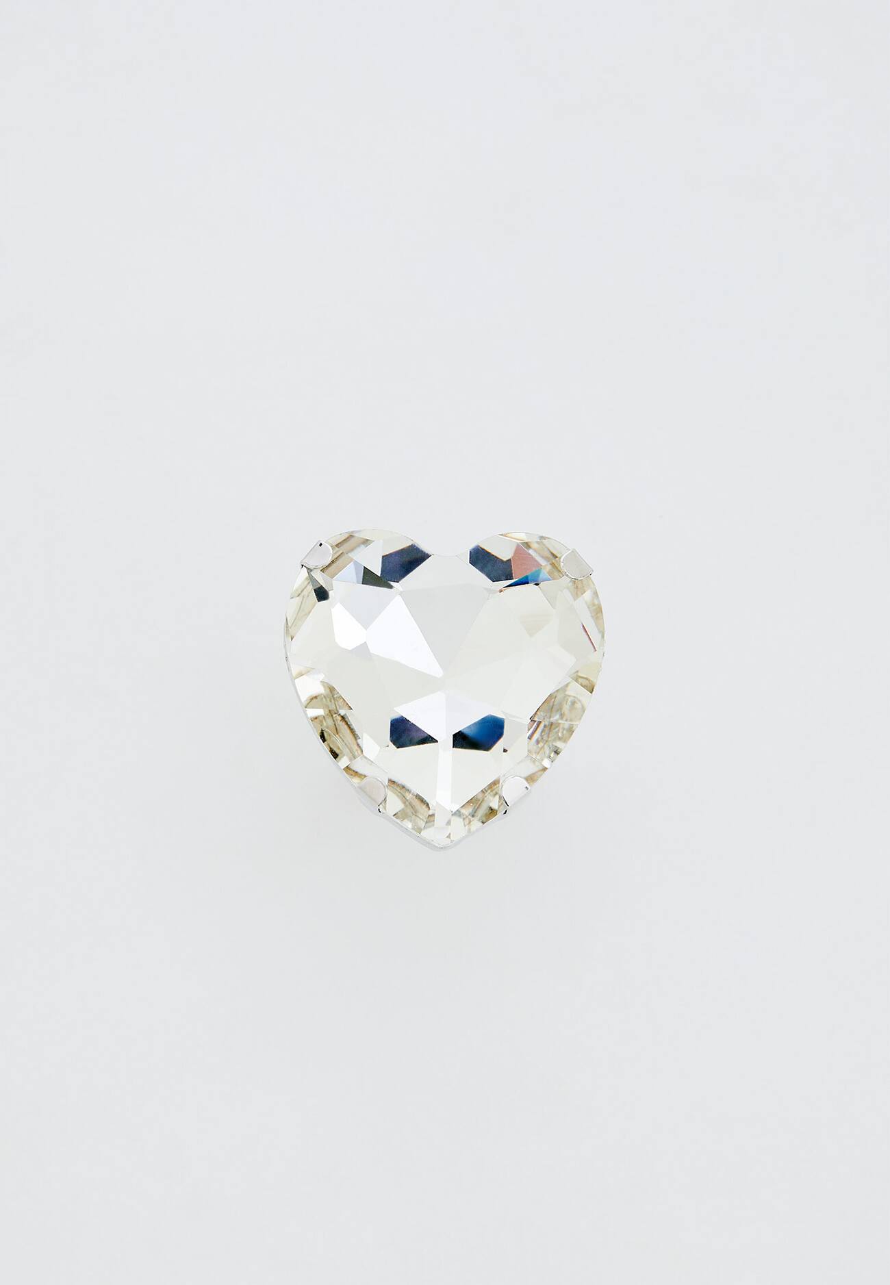 Anel de coração com strass