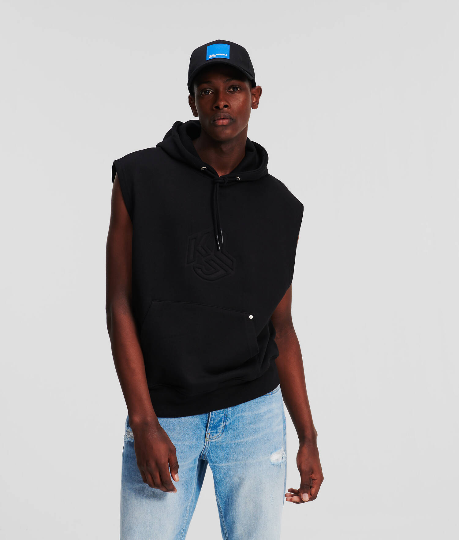 SWEAT À CAPUCHE SANS MANCHES KLJ MONOGRAM