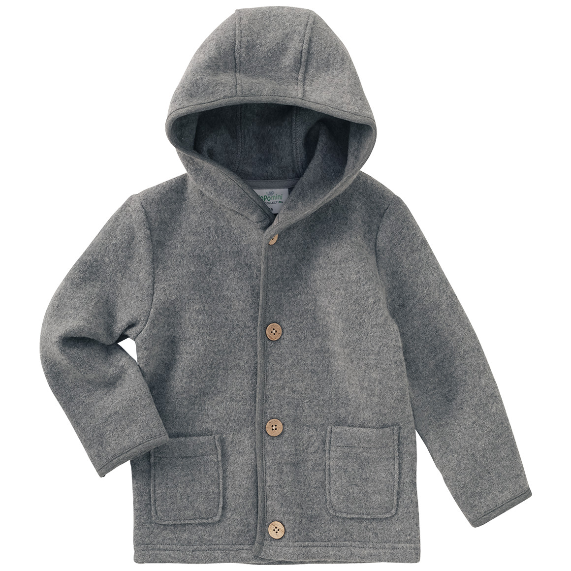 Topomini Pure Collection Baby Wollwalk-Jacke mit Umschlagbündchen grau