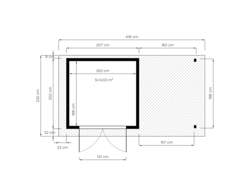 Bertilo Fineline Rhombus Profile Modern 3 Plus Tuinhuis incl. lessenaarsdak 418 x 232 cm Naturel