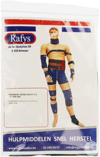 Rafys Theraband Bande D’Exercice 5m Fort Vert 1 Pièce (2093)