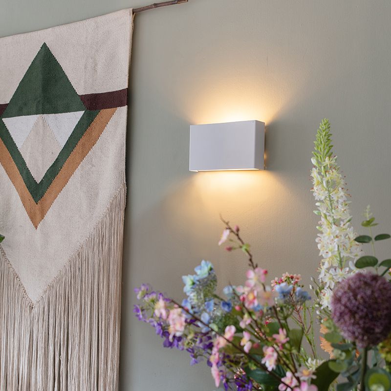 Moderne wandlamp wit rechthoekig 2-lichts- Otan