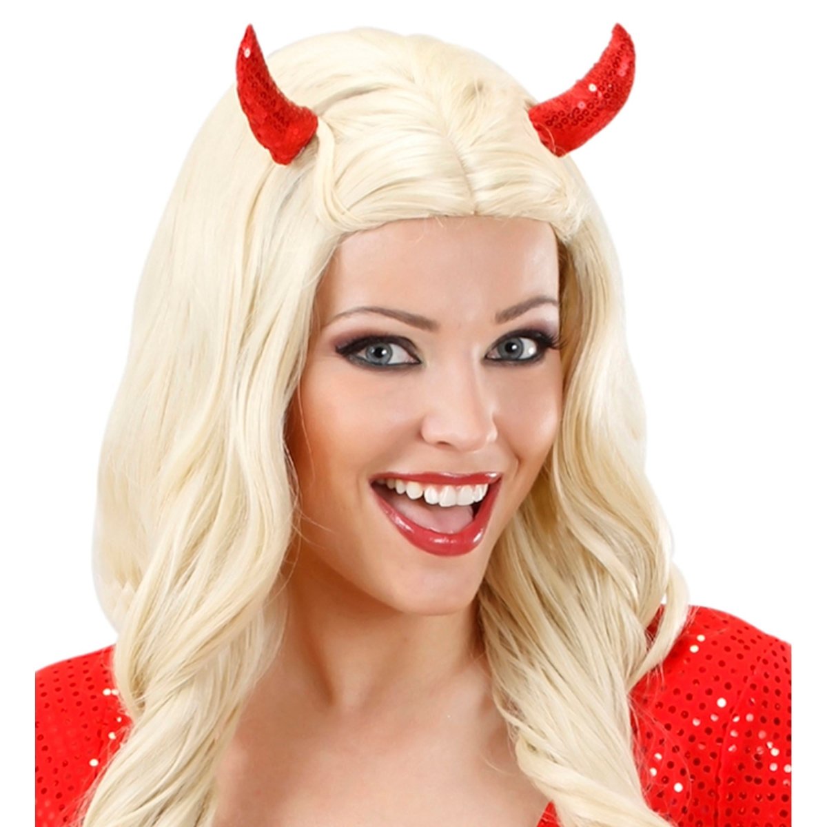 Halloween Haarclip Rood Hoorn 2st