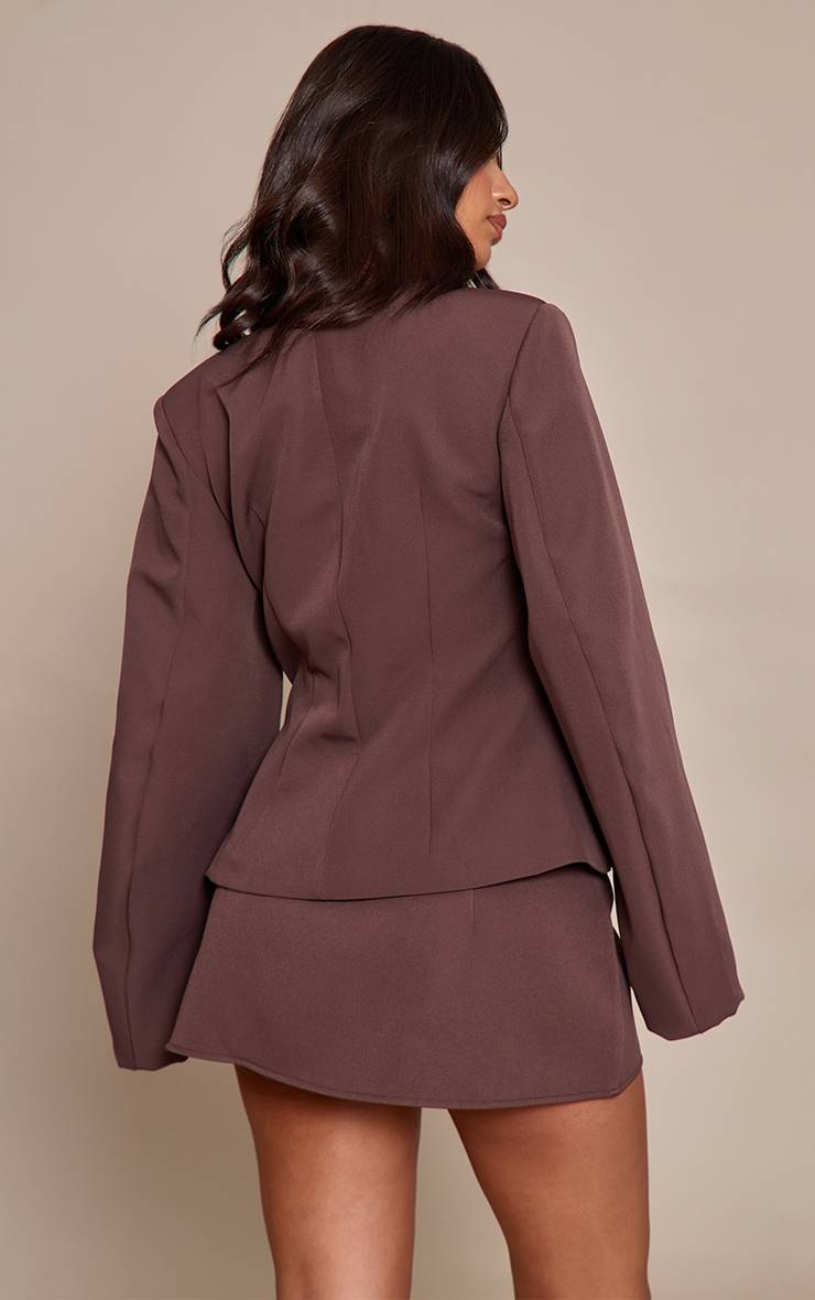 Chocolat Jupe-short Tailleur En Tissu Tissé Petite