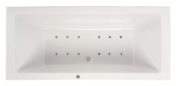 Lambini Designs Cube bubbelbad 170x75cm elektronisch 12 aerojets chroom