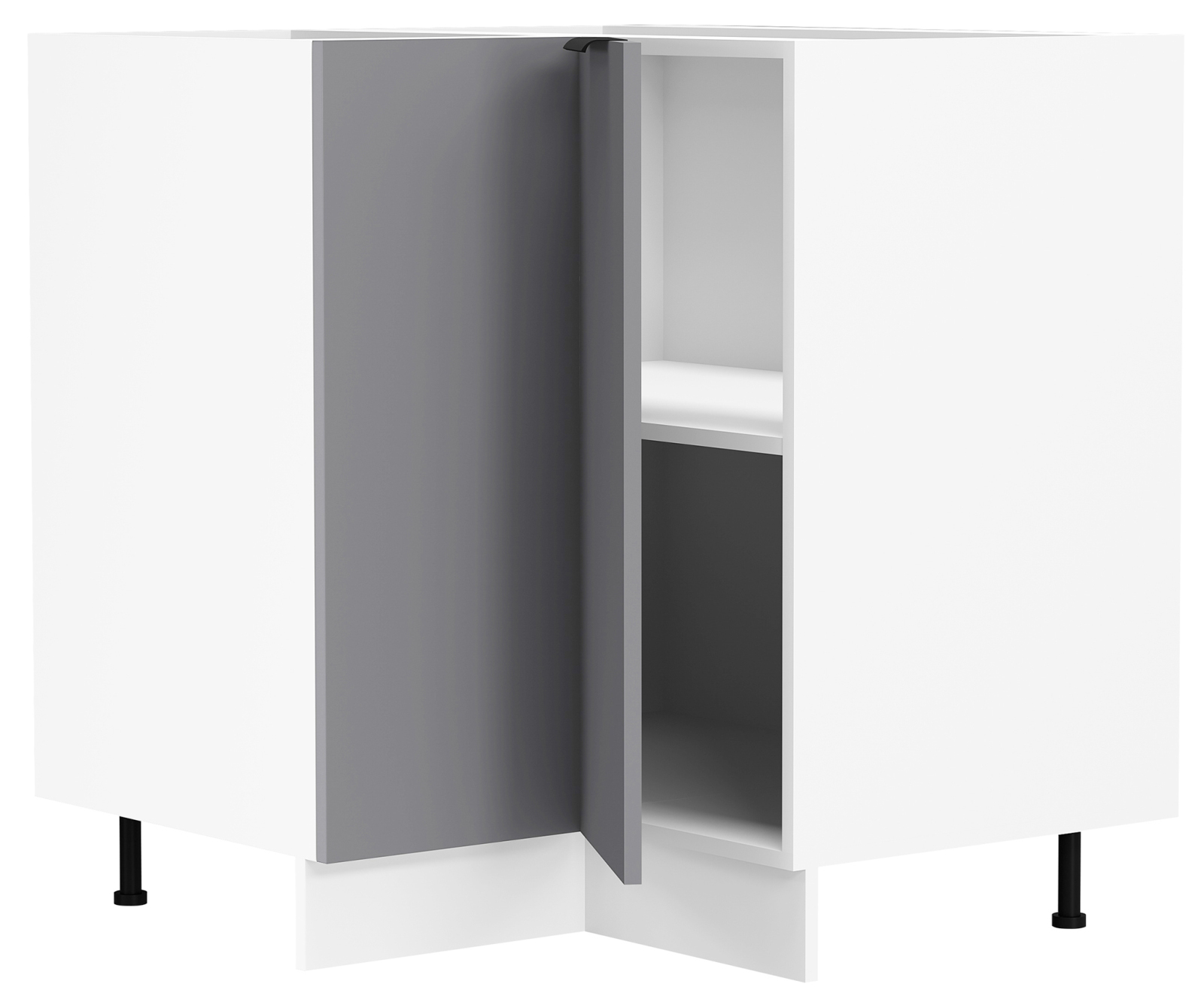 Eckunterschrank FASOLA - weiß-anthrazit - 76x76 cm