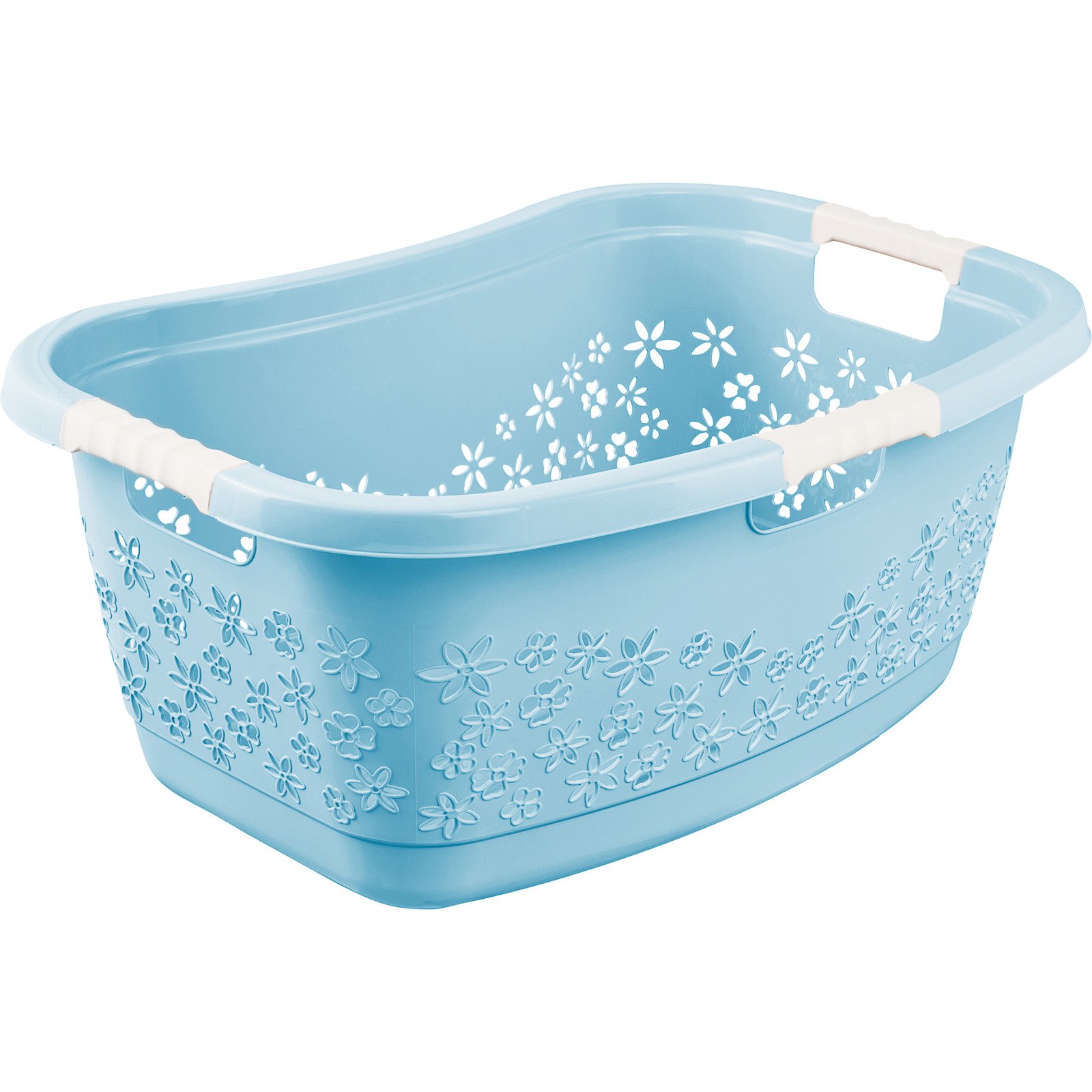 Wäschekorb mit 3 Griffen 50L blau