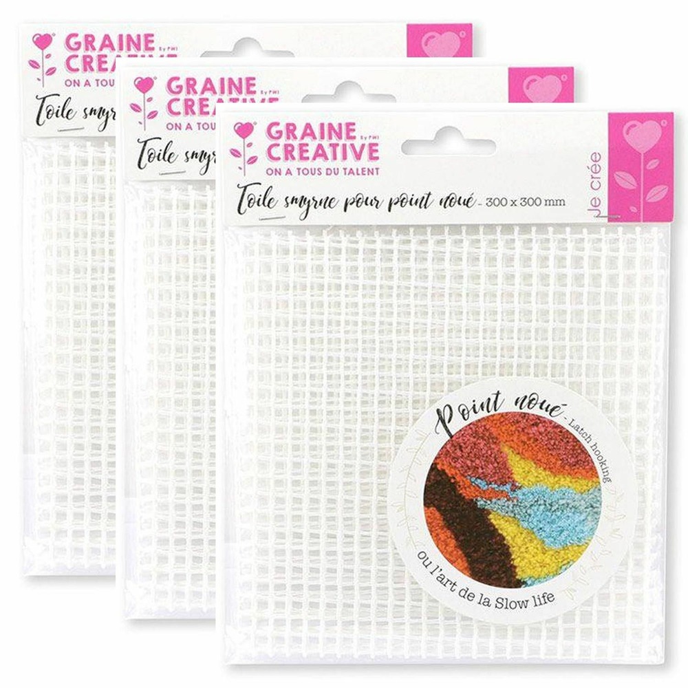 3 toiles smyrne pour point noué 30 x 30 cm