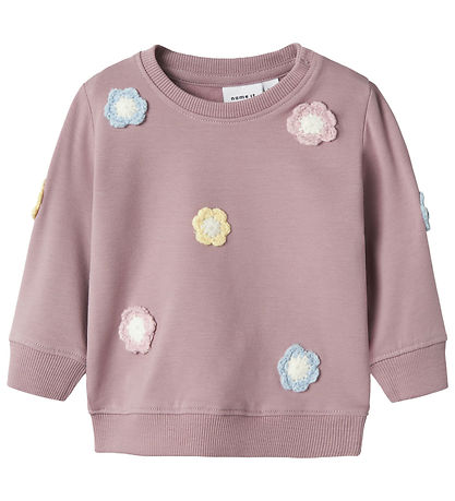 Name It Sweatshirt - NbfTella - Elderberry m. Blumen