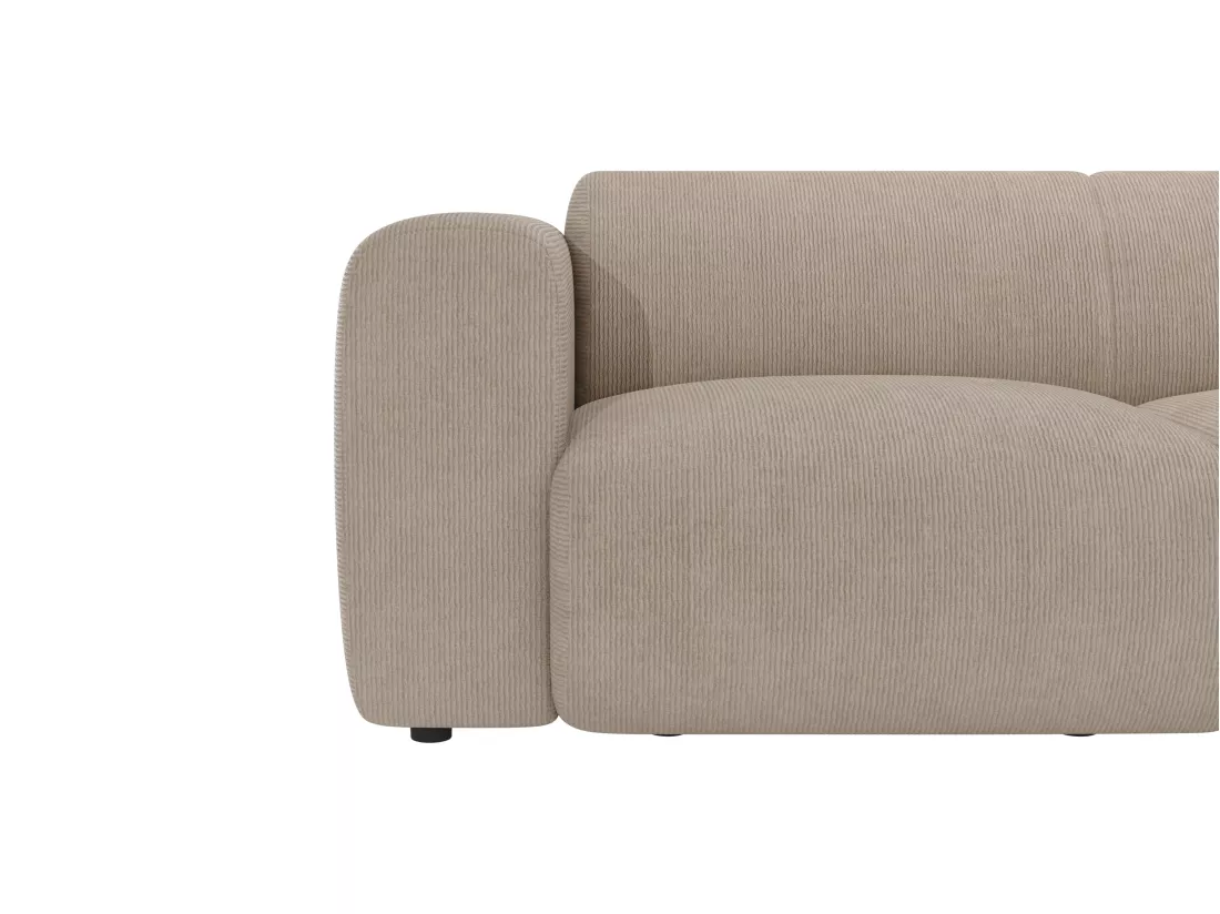 Grand canapé 5 places accoudoir gauche en tissu texturé beige POGNI de Maison Céphy