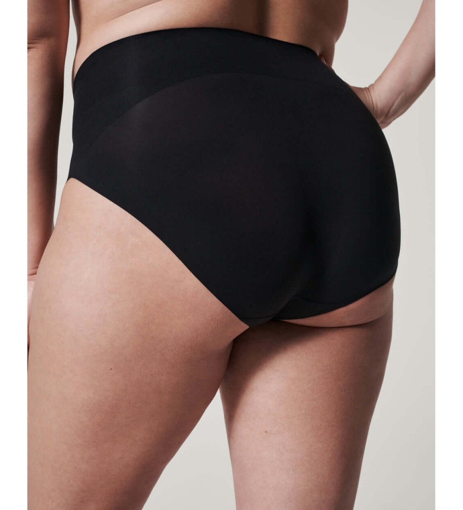 Calcinha modeladora sem costura de cintura alta SPANX preta