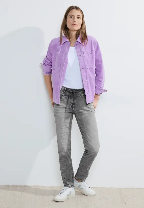 Graue Casual Fit Jeans - light grey stone wash
