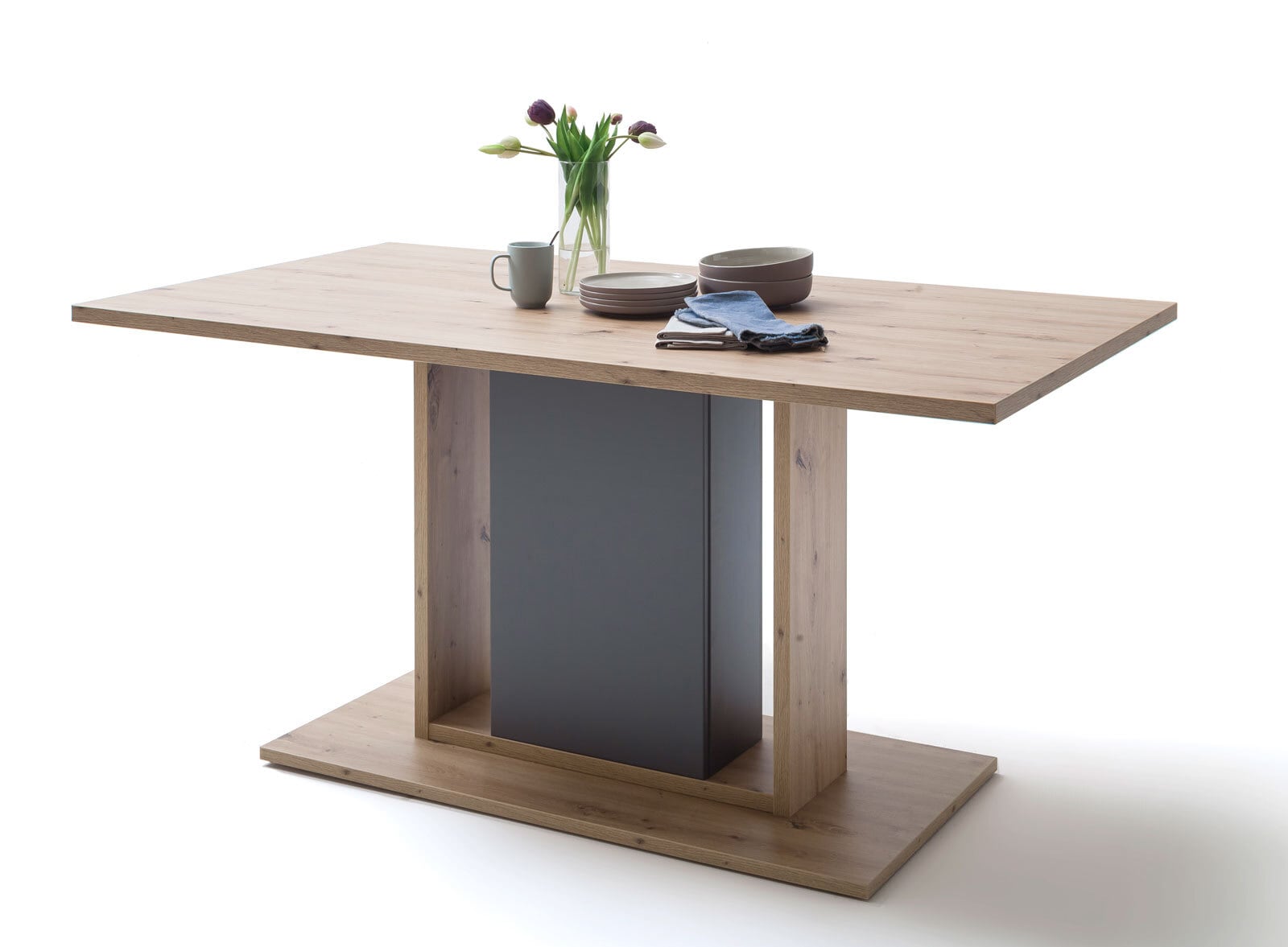 Esstisch LIZZANO 160 x 90 cm grau/ braun