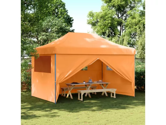 Tente de réception pliable escamotable avec 4 parois latérales