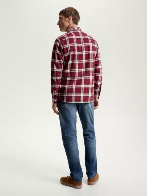 Camisa Tommy Tartan Escovada de Corte Regular