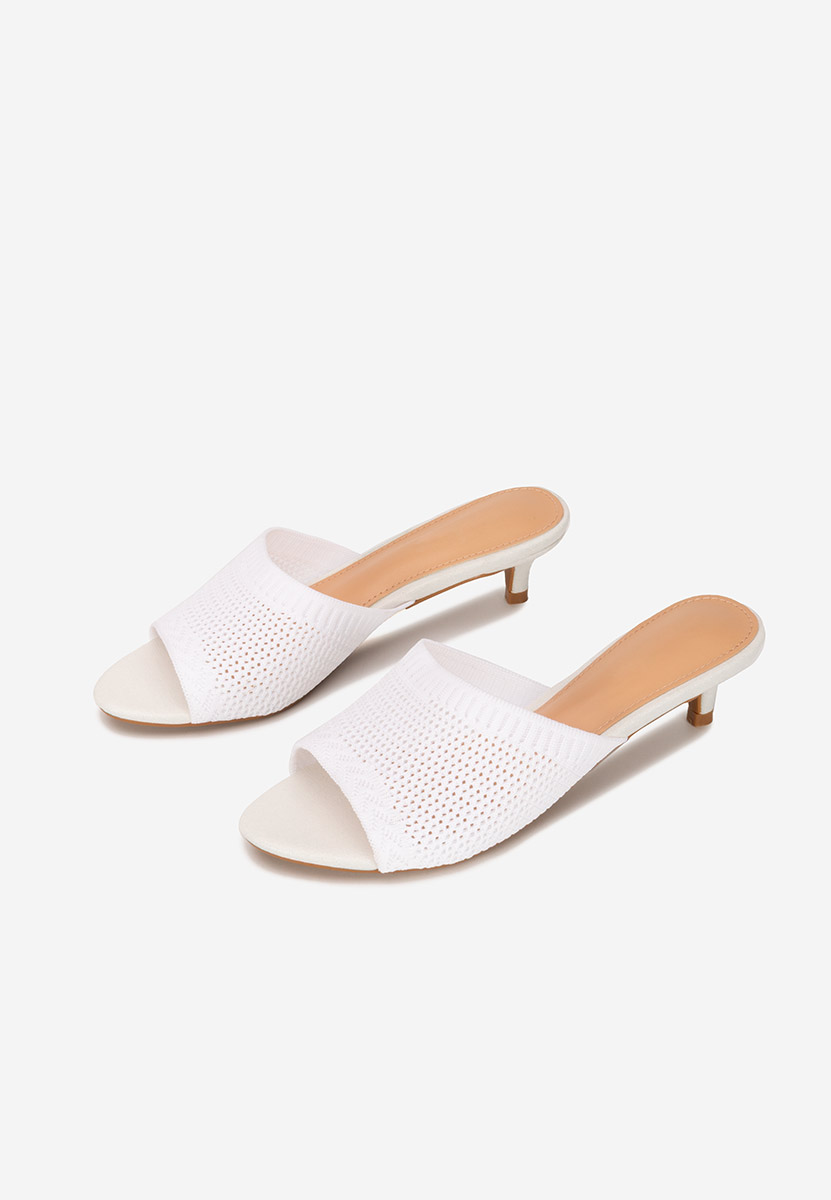 Mules à petit talon blancs Herria