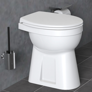 Atlantic Toilet Ayer verhoogd met vloeraansluiting en toiletzitting glans wit