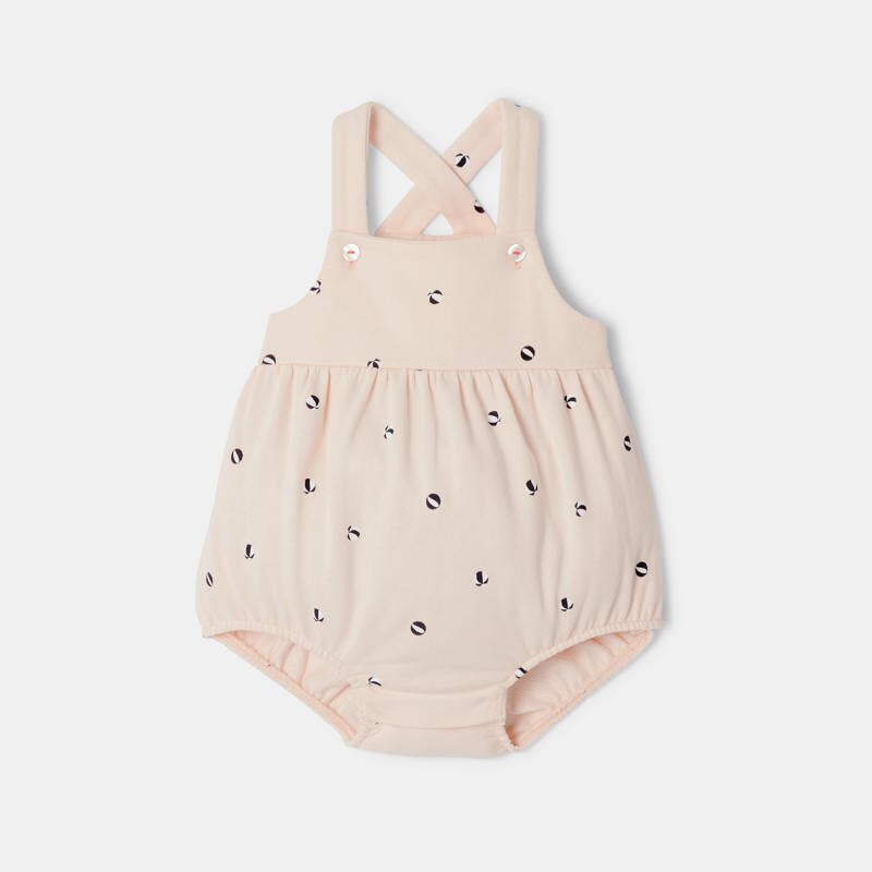 Barboteuse molleton rose bébé fille Rose
