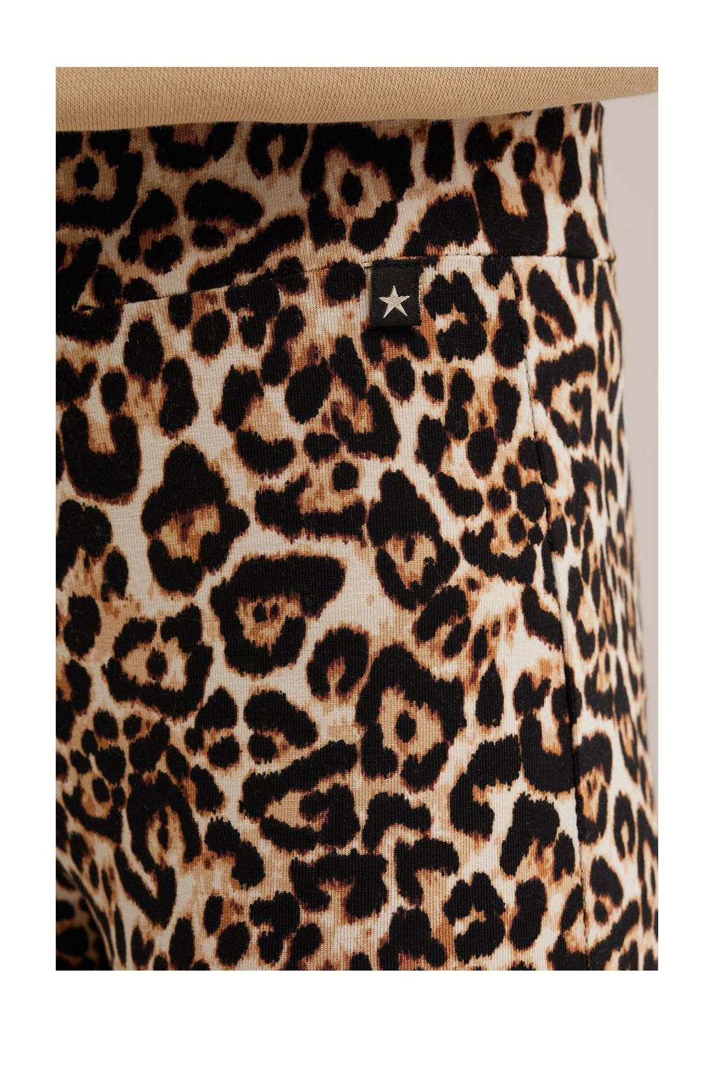WE Fashion slim fit cycling short / biker short met dierenprint bruinb/zand