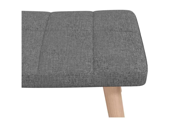 Chaise à bascule avec tabouret Gris foncé Tissu