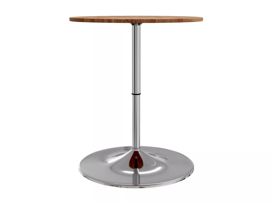 Table de bar marron clair Ø60x89,5 cm bois massif de chêne