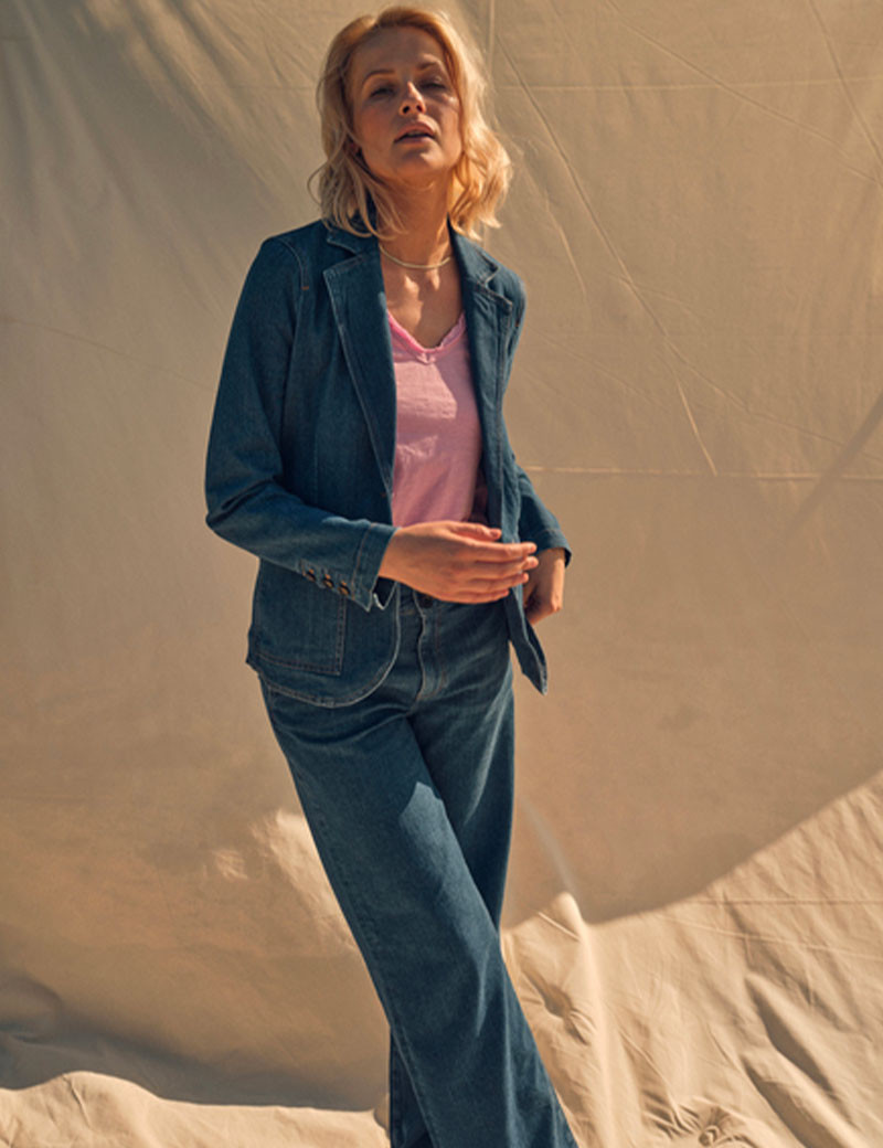 MOS MOSH PANTALON FEMME DROIT RELEE DENIM