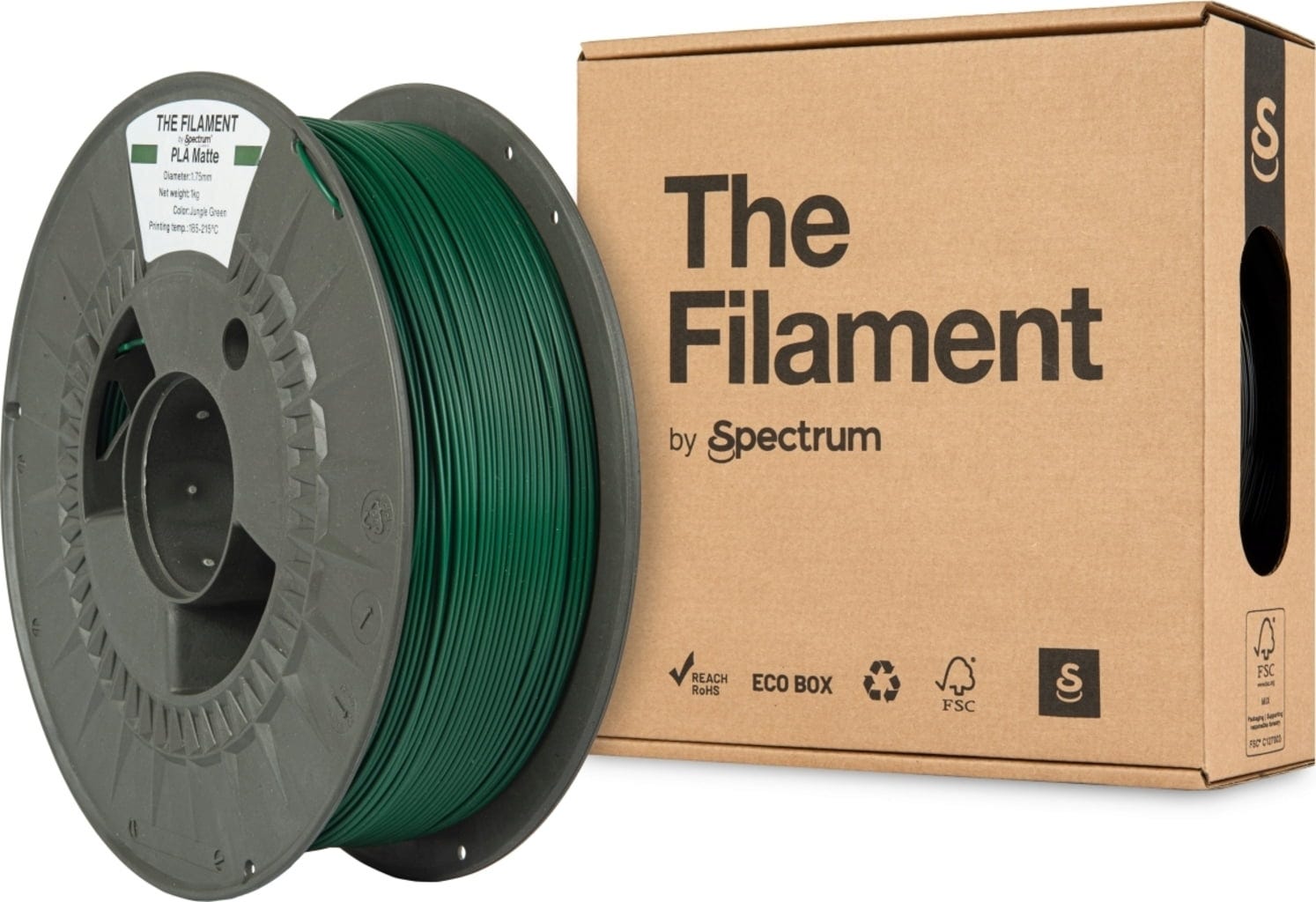 The Filament  PLA Matte Jungle Green, 1,75 mm / 1000 g    Mattes PLA für funktionale & dekorative Anwendungen in Jungle Green