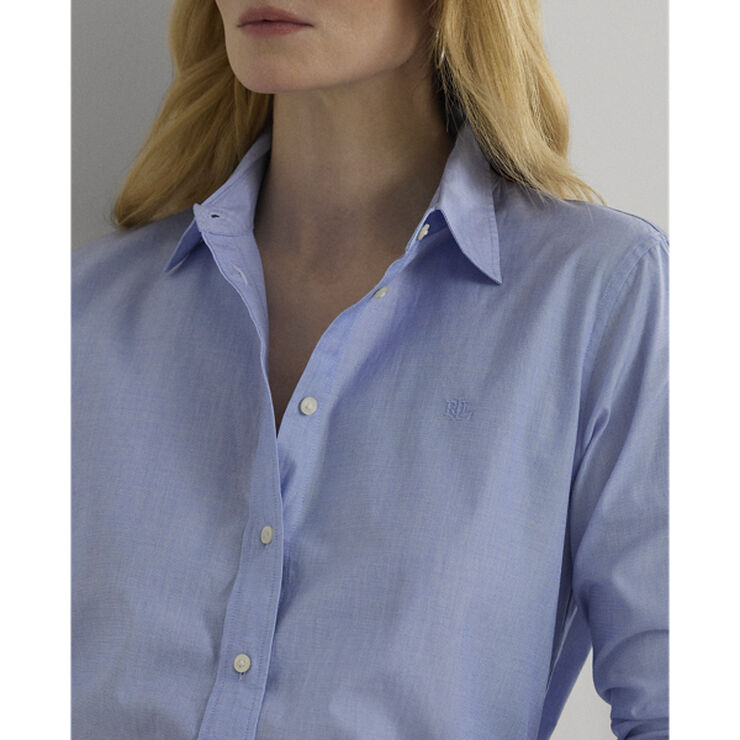 Lauren Ralph Lauren Y/D CTTN END ON END-SHIRT Classic medium blue