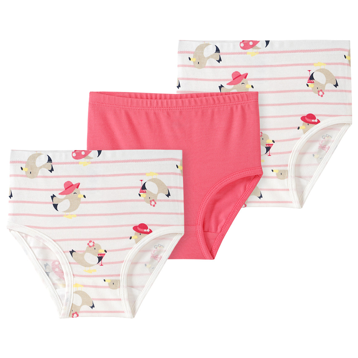 Topomini 3 Baby Slips in verschiedenen Dessins weiss / pink