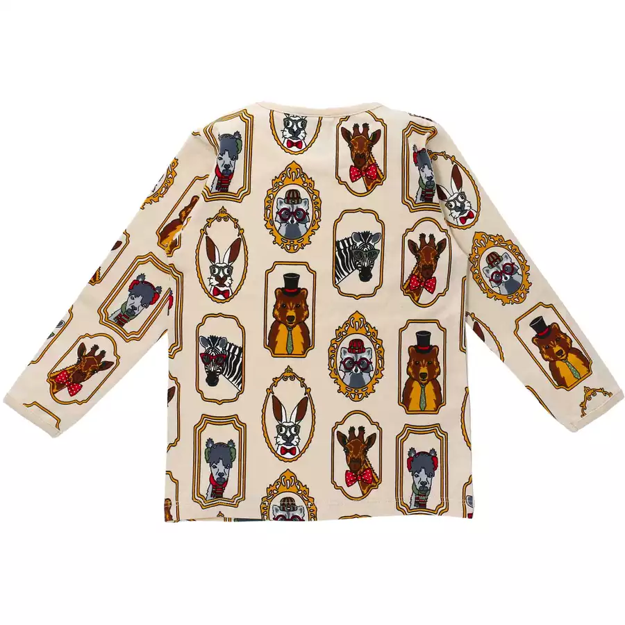 Villervalla Shirt Langarm Gerahmte Tiere FRAMED ANIMALS OAT