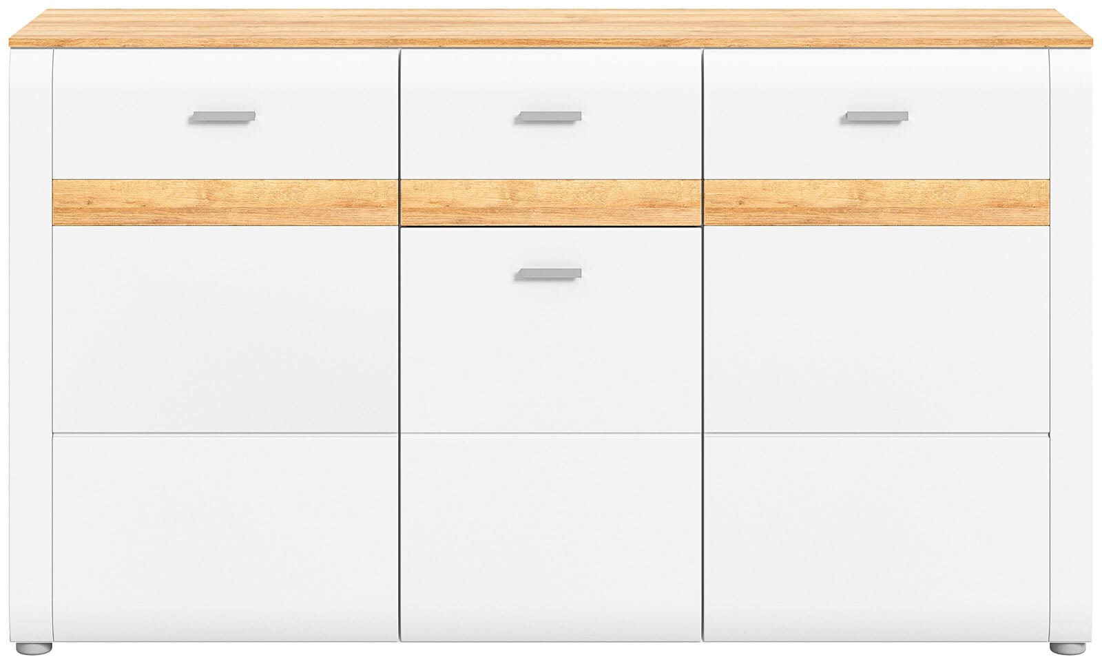 Sideboard Ashton Ashgray matt/Eiche Riviera-Holzoptik 150x86x43 cm