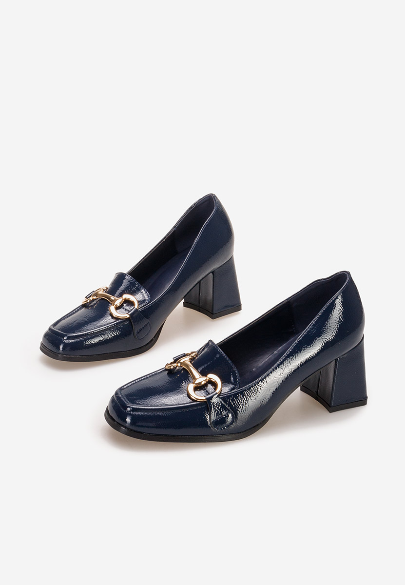Mocassins à talon marine Velosa