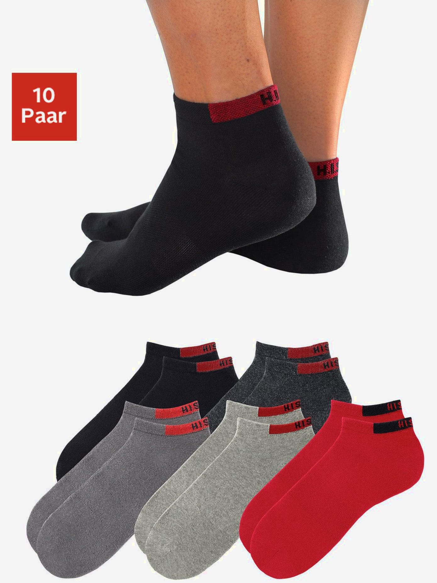 Socquettes lot de 10 pièces économique h.i.s.