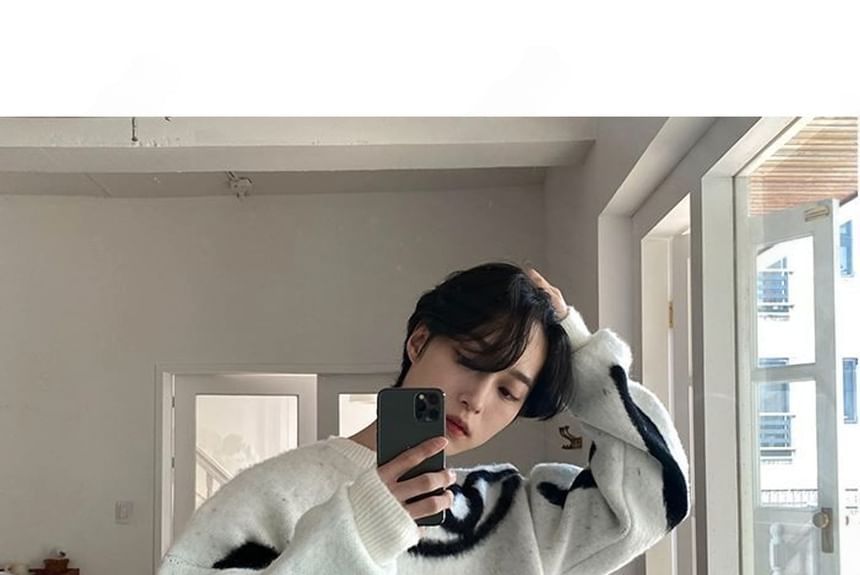 SeoulPop - Unisex Cartoon Print Loose-Fit Trui